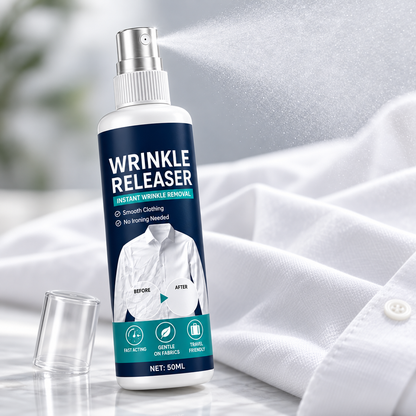 Instant wrinkle release – no iron, travel-ready, static-free & fresh.